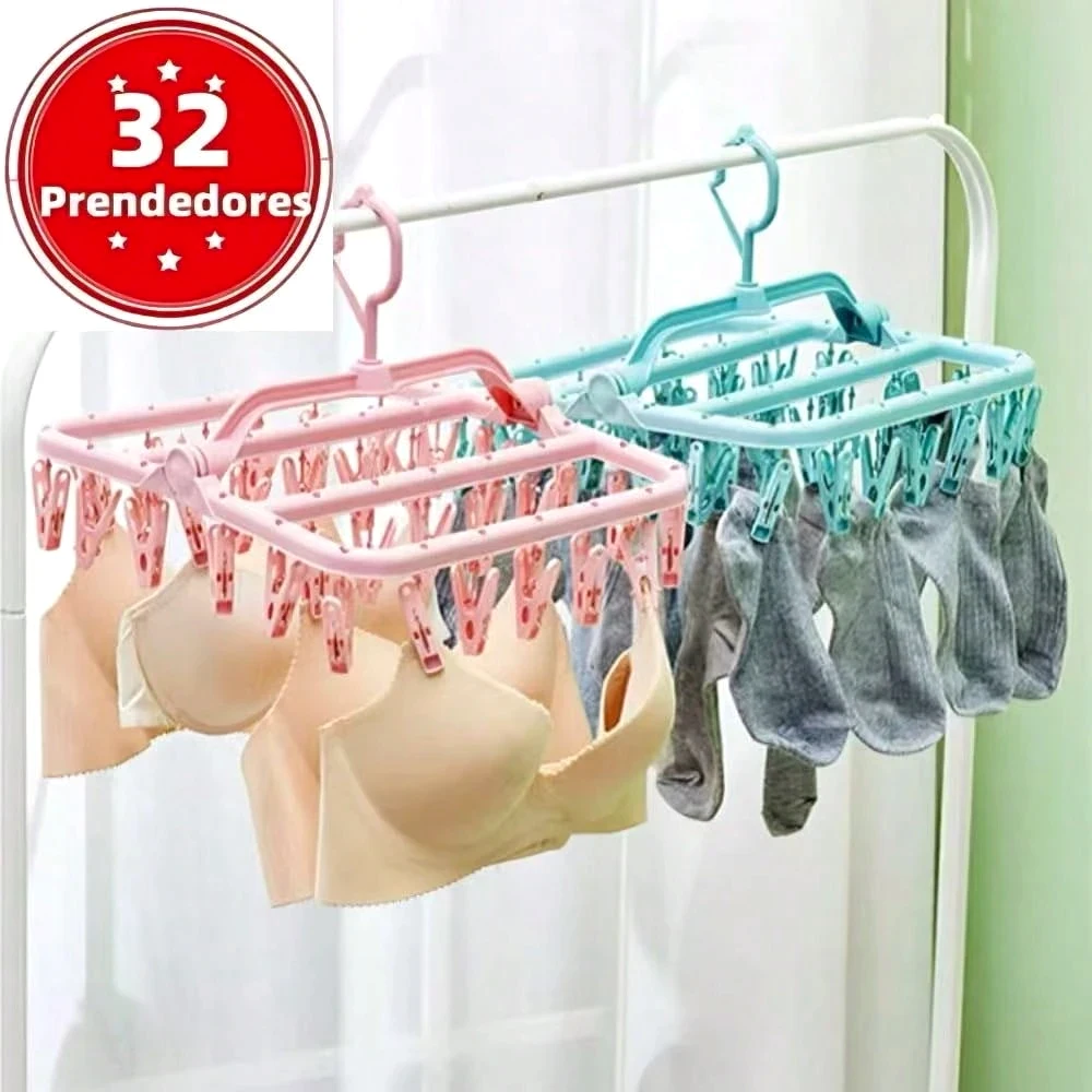 Cabideiro Giratório Velanza Rosé Gold 360° - 32 Clipes Aveludados Design Conceito