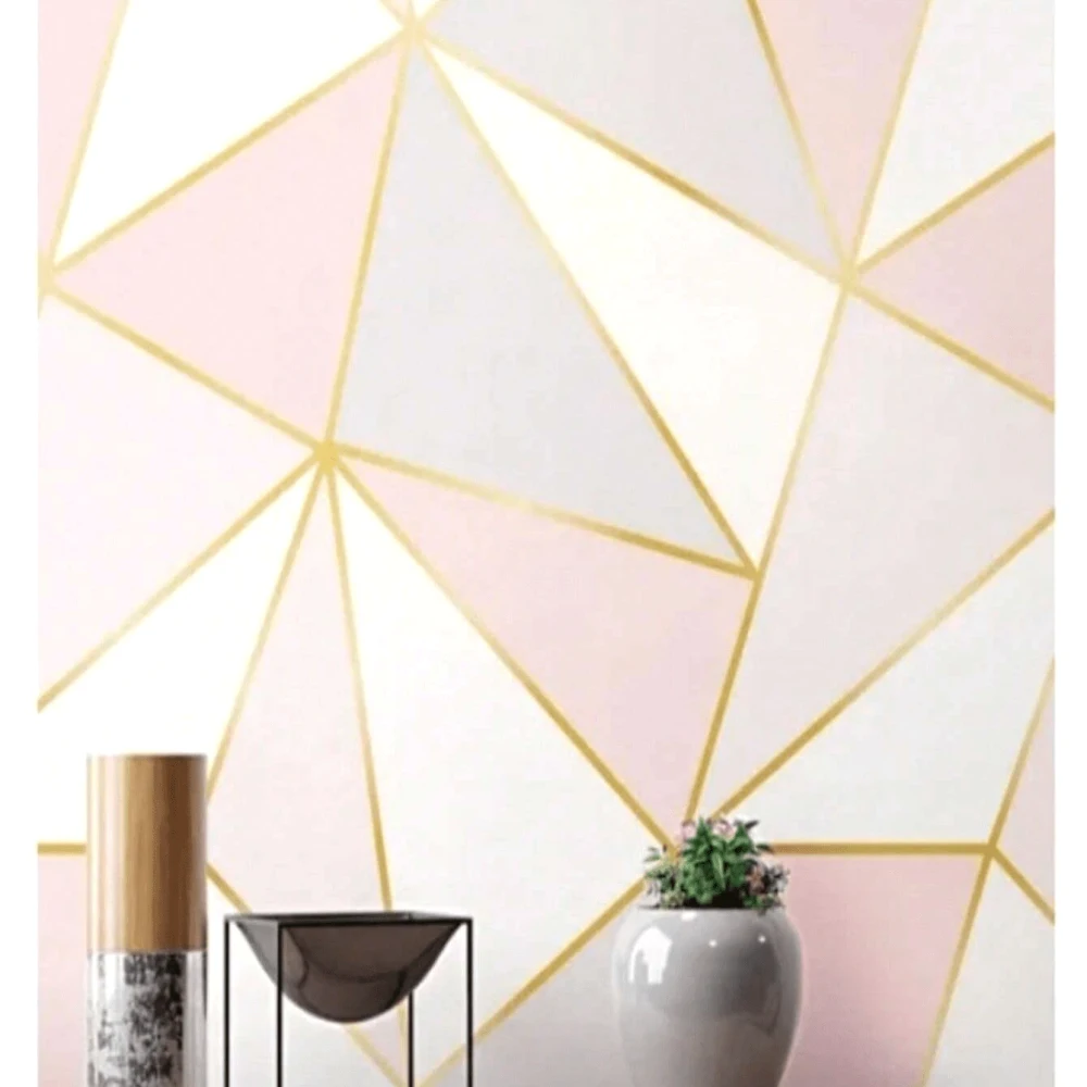 Revestimento Mural Luxo Velanza Rosé & Gold Line - Textura Seda Francesa 3D