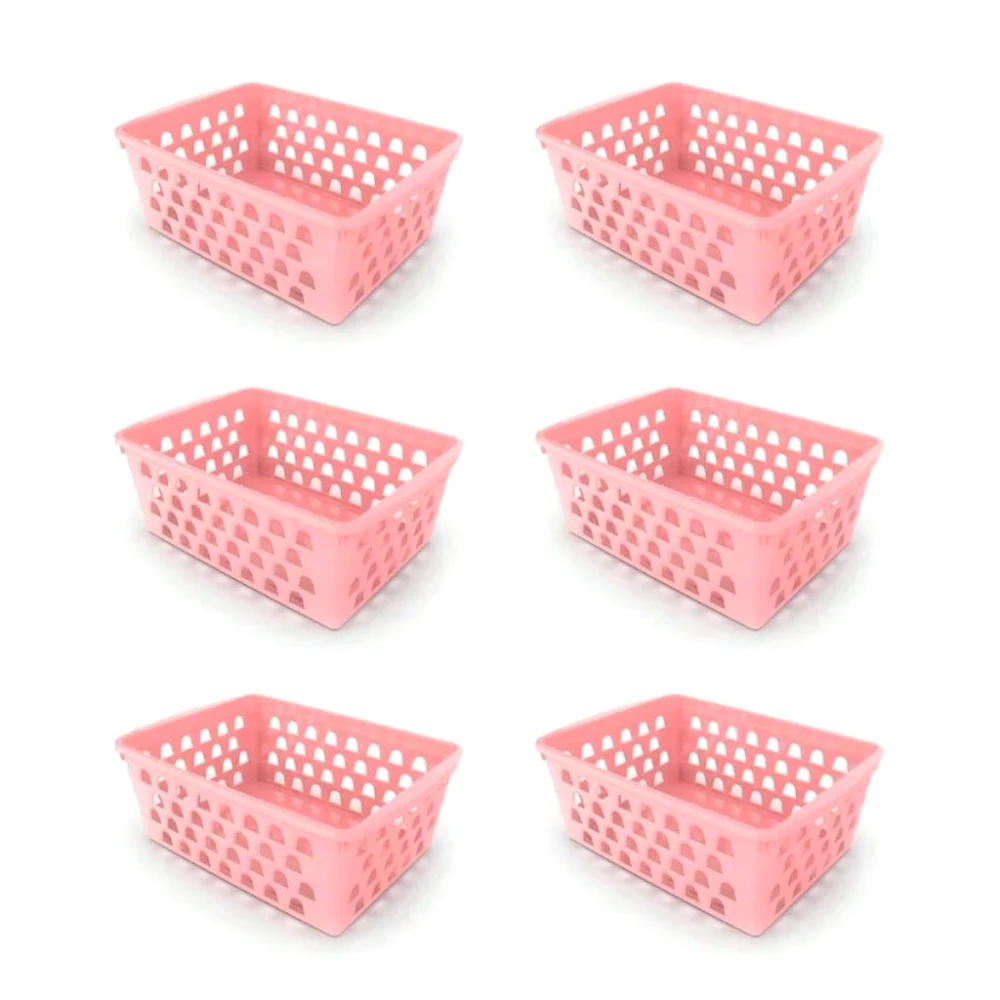 Jogo de 6 Cestos Respiráveis Velanza Nude Blush - Organização de Closets & Lavabos